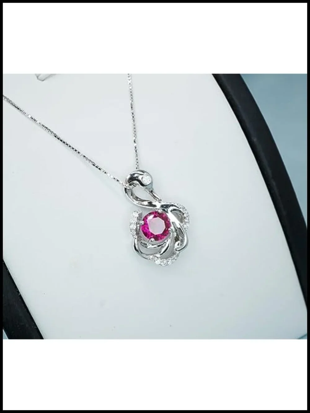 18K Gold Plated Over Solid Sterling Silver Ruby Pendant Necklace Adjustable
